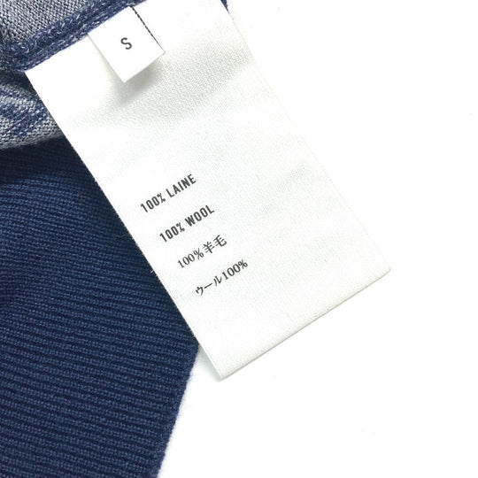 Berluti sweater R19KRL135 wool Navy long sleeve apparel tops knits All-over pattern with language logo mens S Used Authentic