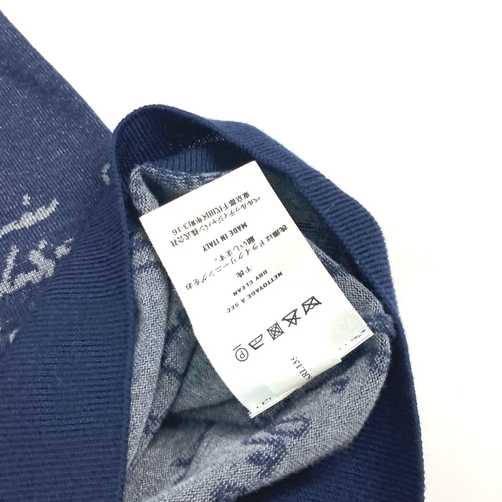 Berluti sweater R19KRL135 wool Navy long sleeve apparel tops knits All-over pattern with language logo mens S Used Authentic
