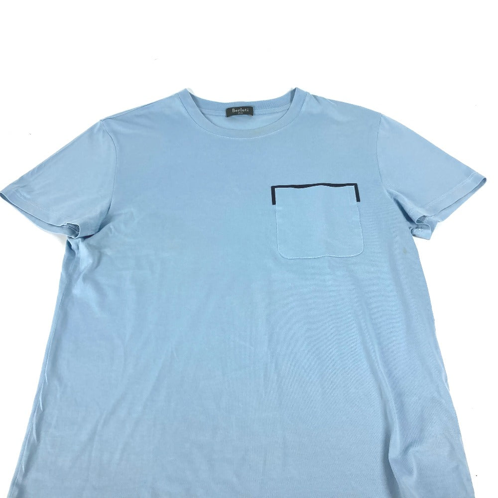 Berluti Short sleeve T-shirt cotton blue Apparel T-shirt tops pocket mens S Used Authentic