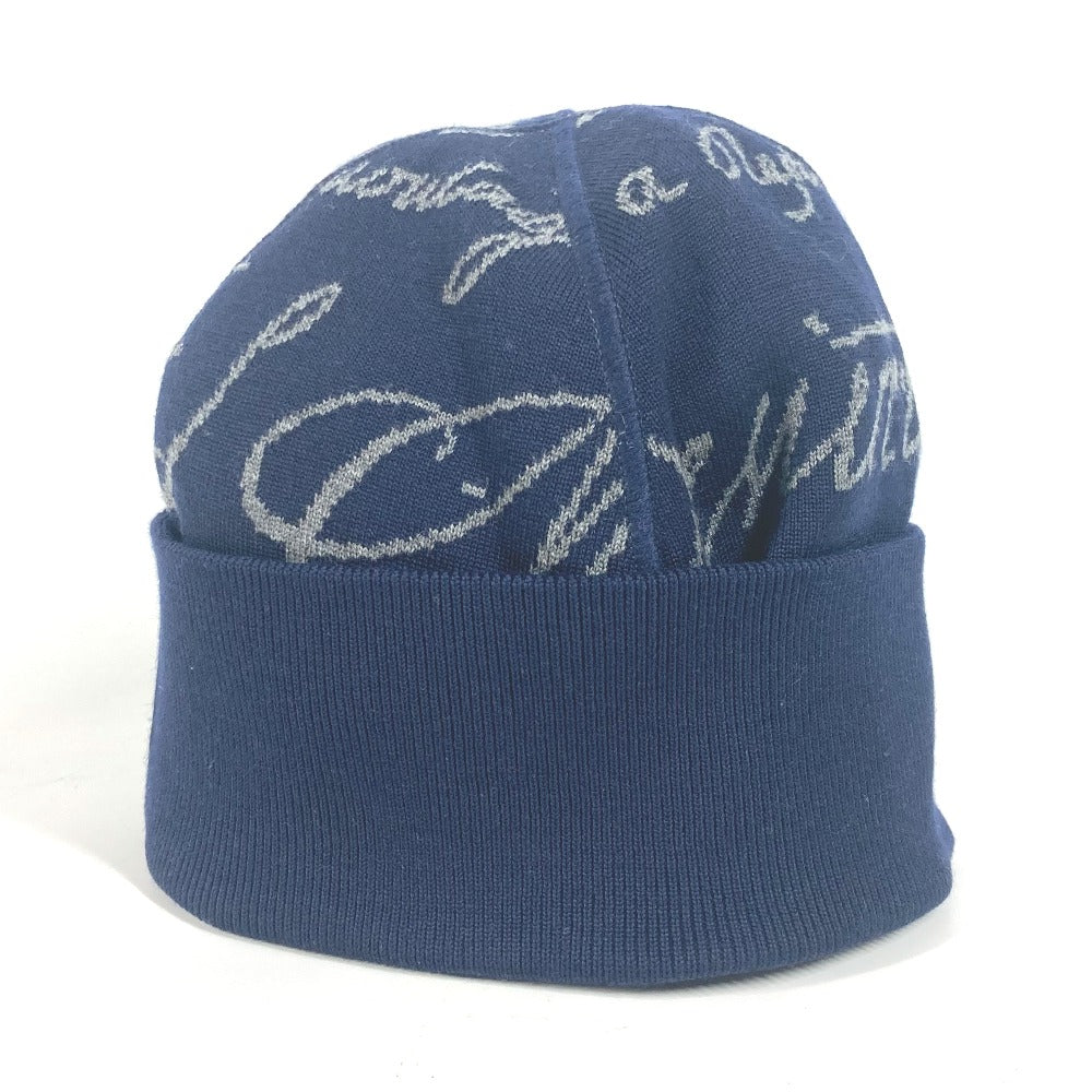 Berluti Knit hat Wool, Polyamide Navy Calligraphy mens Used Authentic