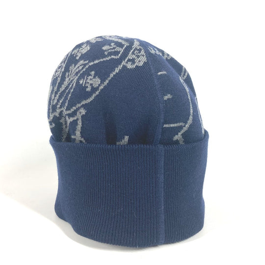 Berluti Knit hat Wool, Polyamide Navy Calligraphy mens Used Authentic