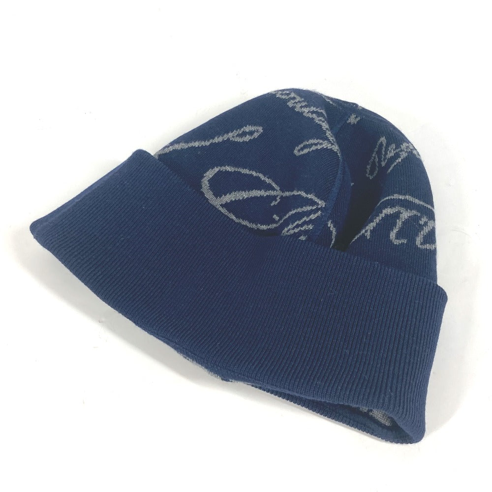 Berluti Knit hat Wool, Polyamide Navy Calligraphy mens Used Authentic