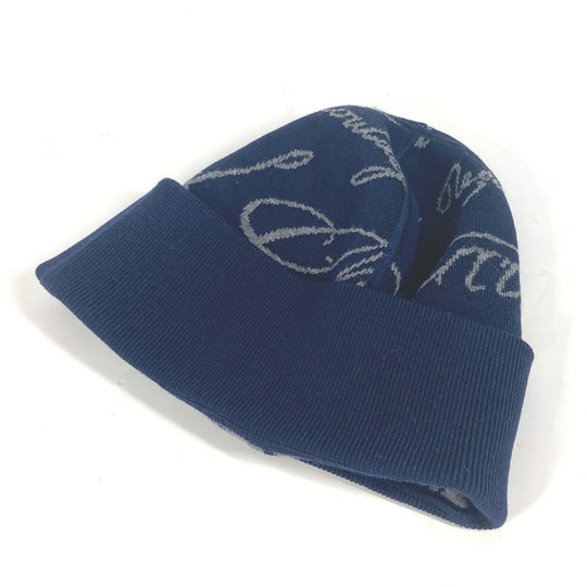 Berluti Knit hat Wool, Polyamide Navy Calligraphy mens Used Authentic