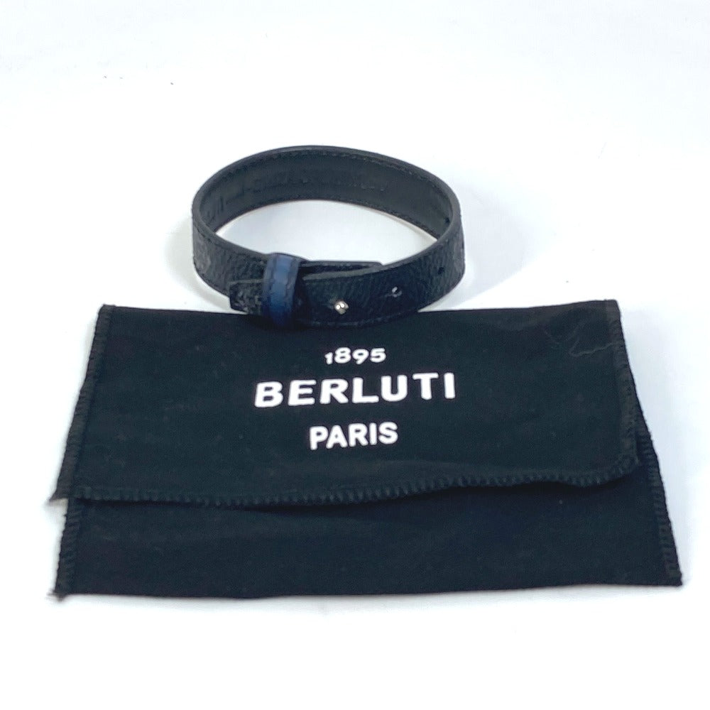 Berluti bracelet leather black Novelty not for sale Ginza store opening commemoration mens Used Authentic