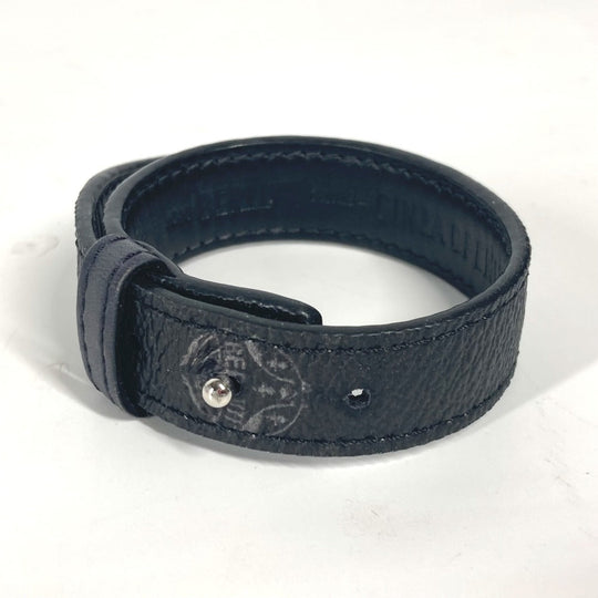 Berluti bracelet leather black Bangle accessories logo mens Used Authentic