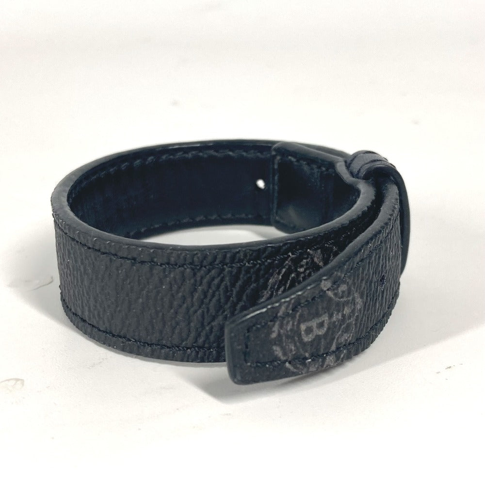Berluti bracelet leather black Bangle accessories logo mens Used Authentic