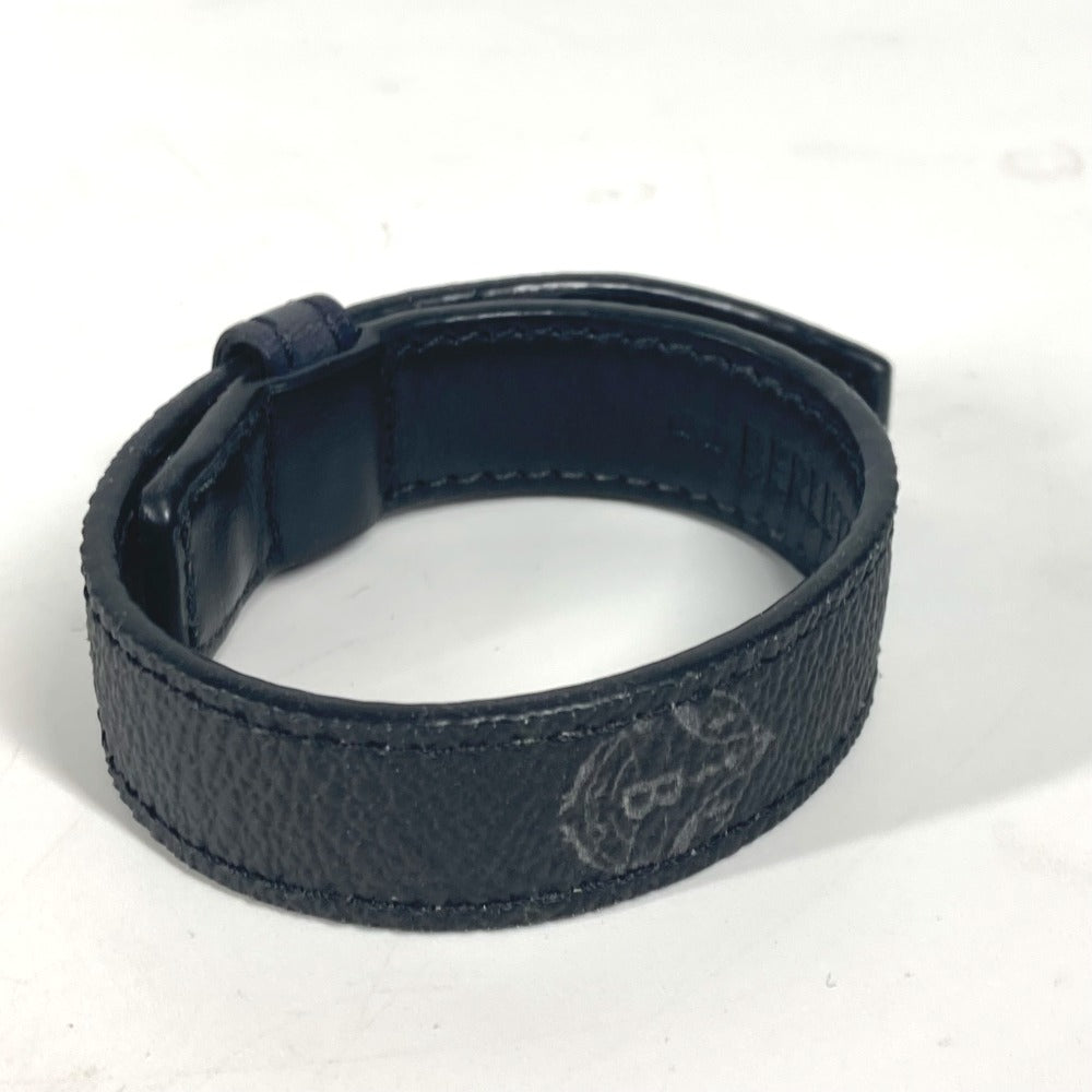 Berluti bracelet leather black Bangle accessories logo mens Used Authentic