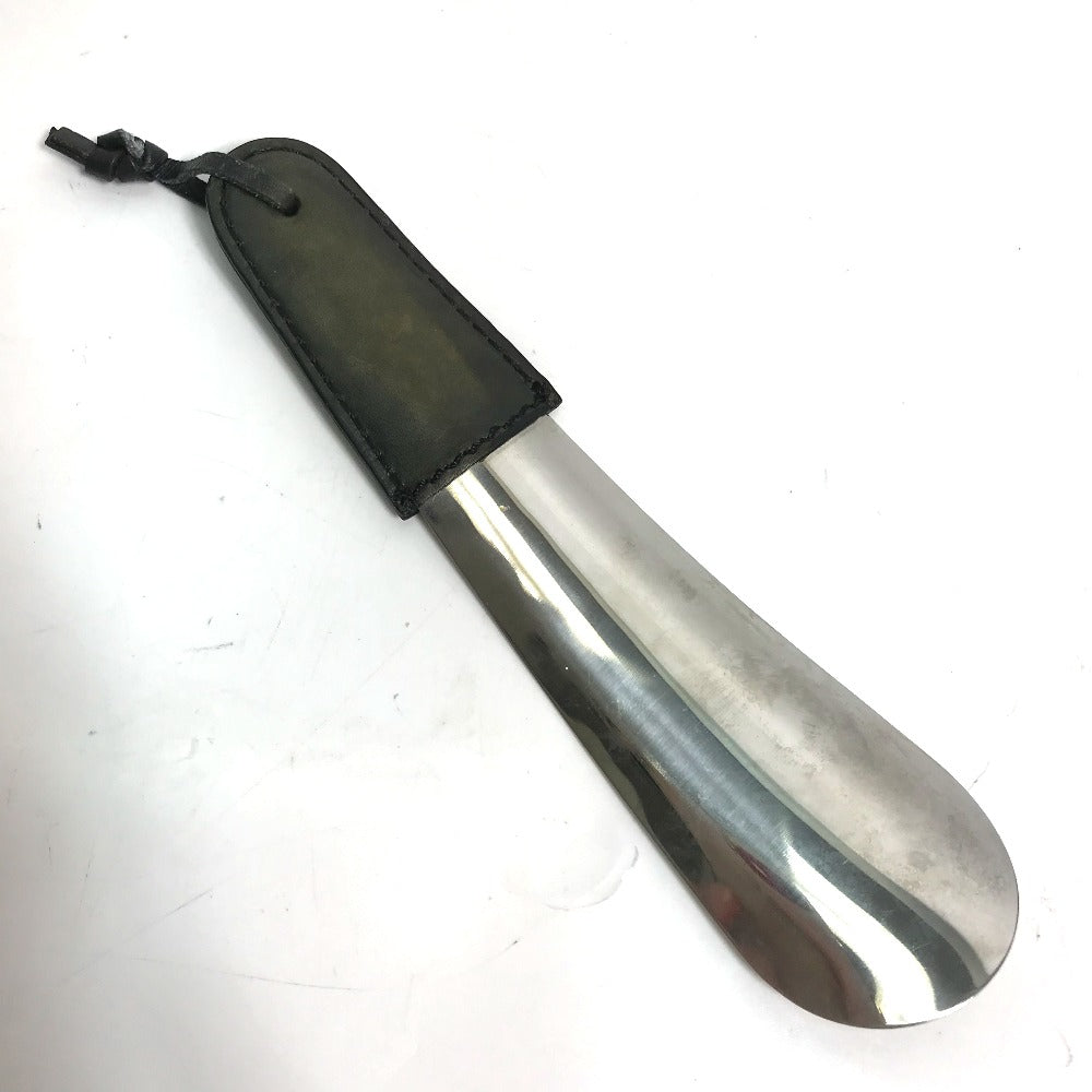 Berluti Shoehorn Leather, Metal khaki Shoehorn mens Used Authentic