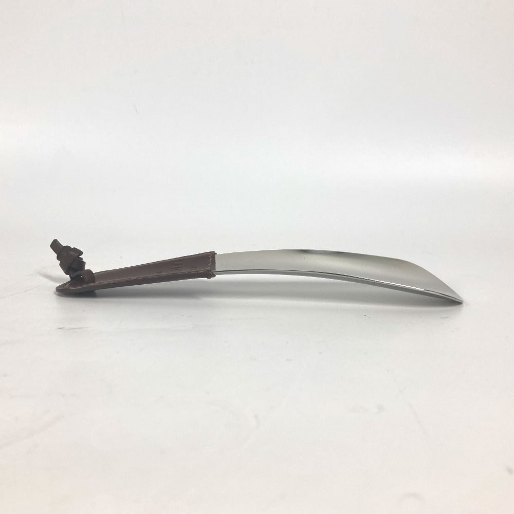 Berluti Shoehorn Metal, Leather Silver logo shoehorn