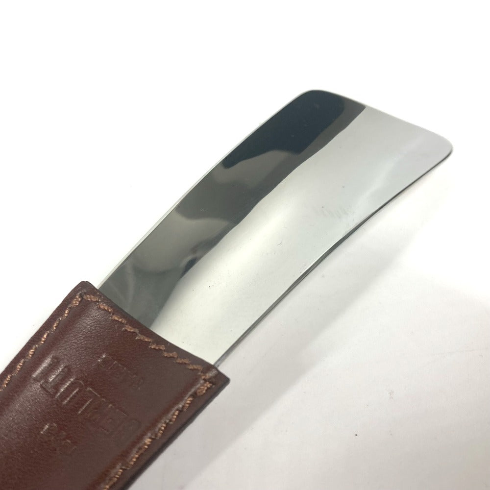 Berluti Shoehorn Metal, Leather Silver logo shoehorn