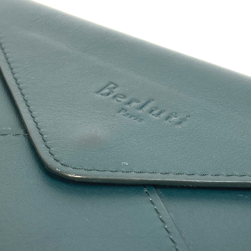 Berluti Pouch leather Green flat multi case logo Women Used Authentic