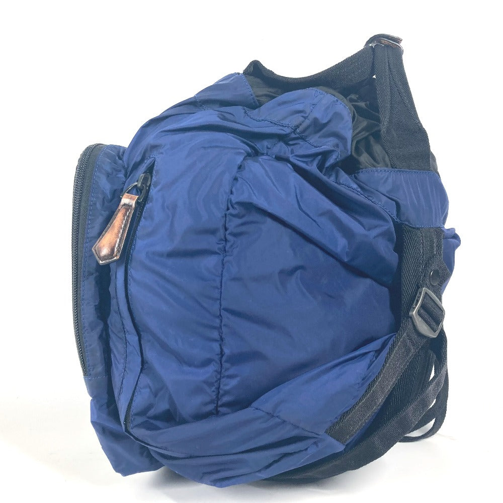 Berluti Backpack Leather / nylon blue logo mens Used Authentic