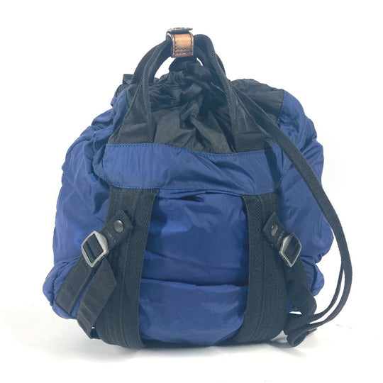 Berluti Backpack Leather / nylon blue logo mens Used Authentic