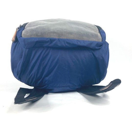 Berluti Backpack Leather / nylon blue logo mens Used Authentic