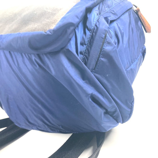 Berluti Backpack Leather / nylon blue logo mens Used Authentic