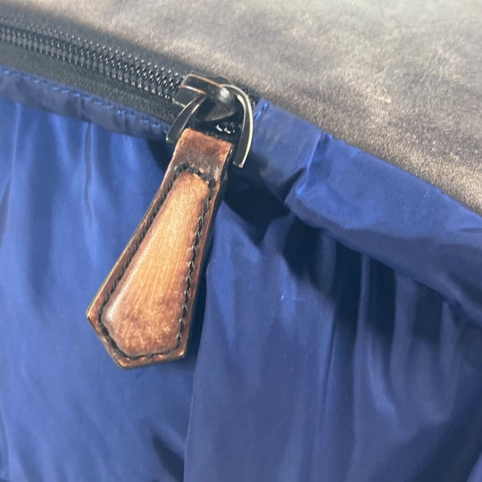 Berluti Backpack Leather / nylon blue logo mens Used Authentic