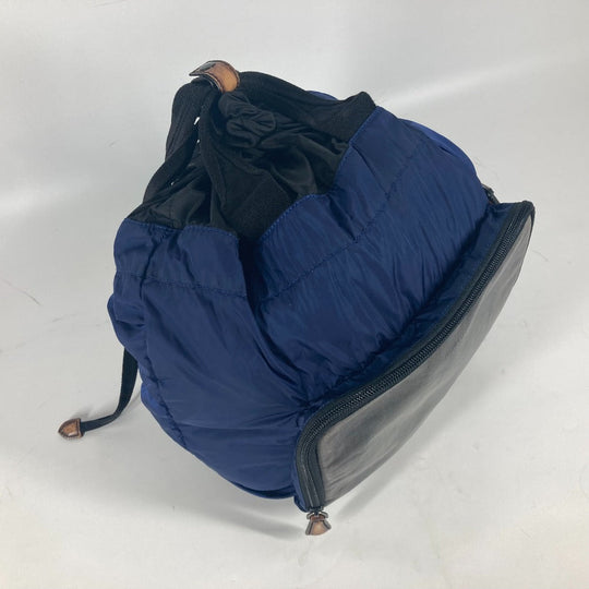 Berluti Backpack Leather / nylon blue logo mens Used Authentic