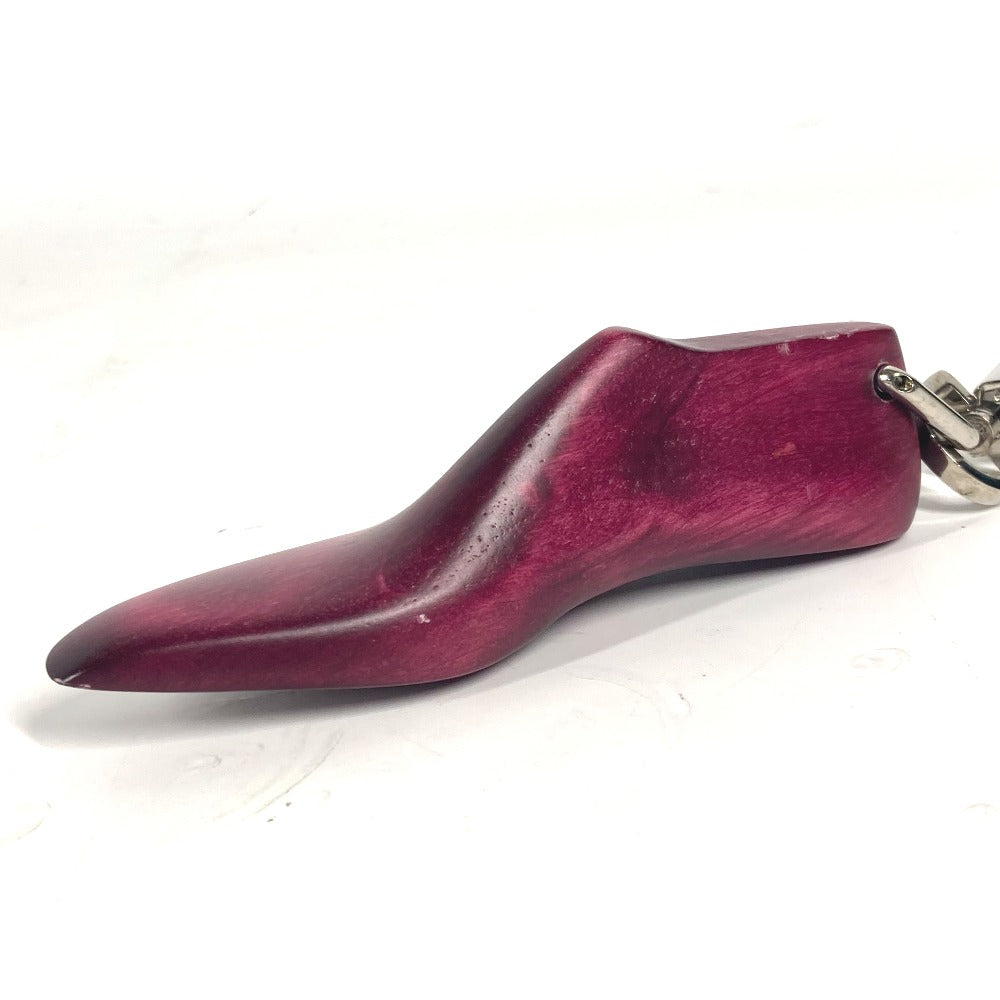 Berluti key ring Wood wine-red Shoes mens Used Authentic