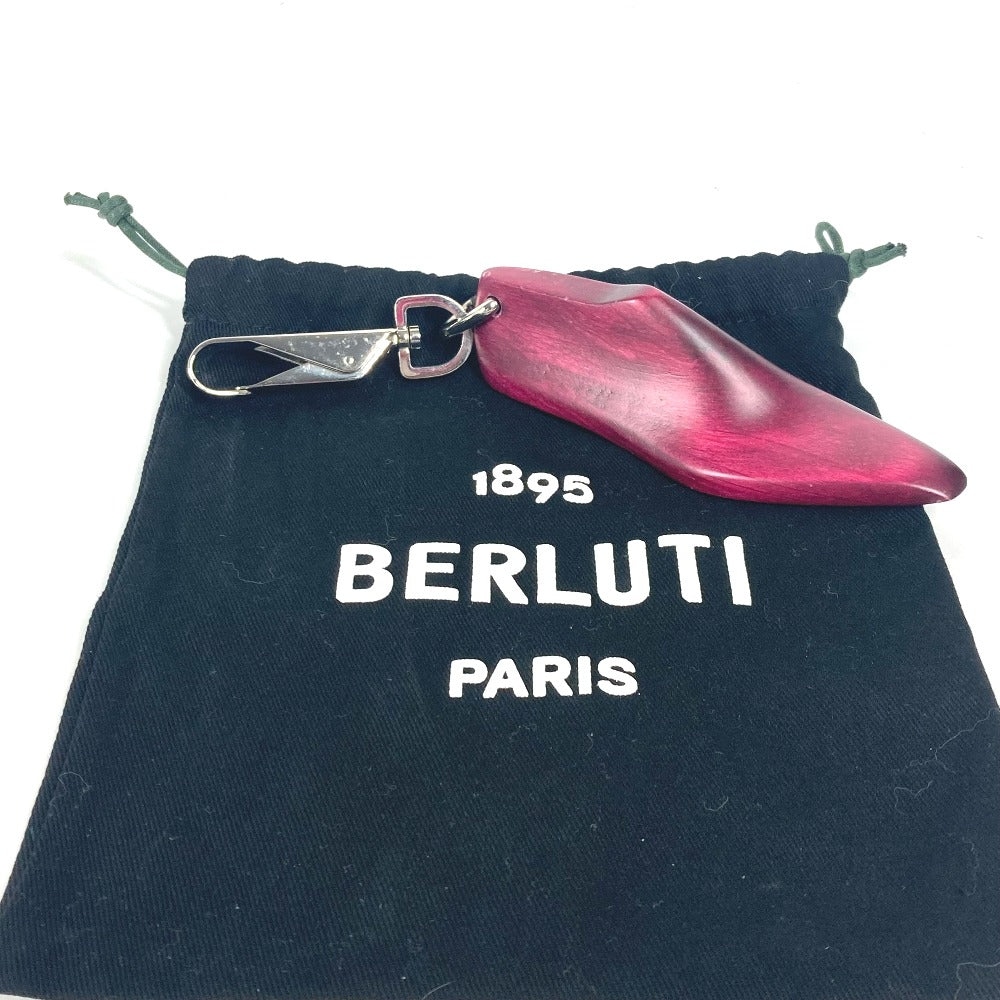 Berluti key ring Wood wine-red Shoes mens Used Authentic