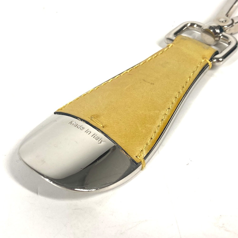 Berluti key ring Leather, Metal yellow logo shoehorn unisex(Unisex) Used Authentic