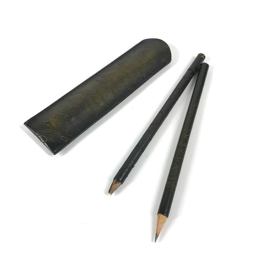 Berluti pencil case leather Brown Calligraphy mens Used Authentic