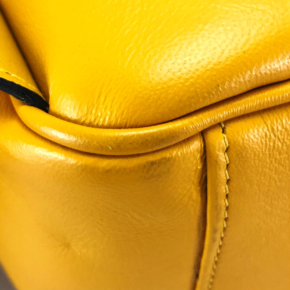 a.testoni Backpack leather yellow mens Used Authentic