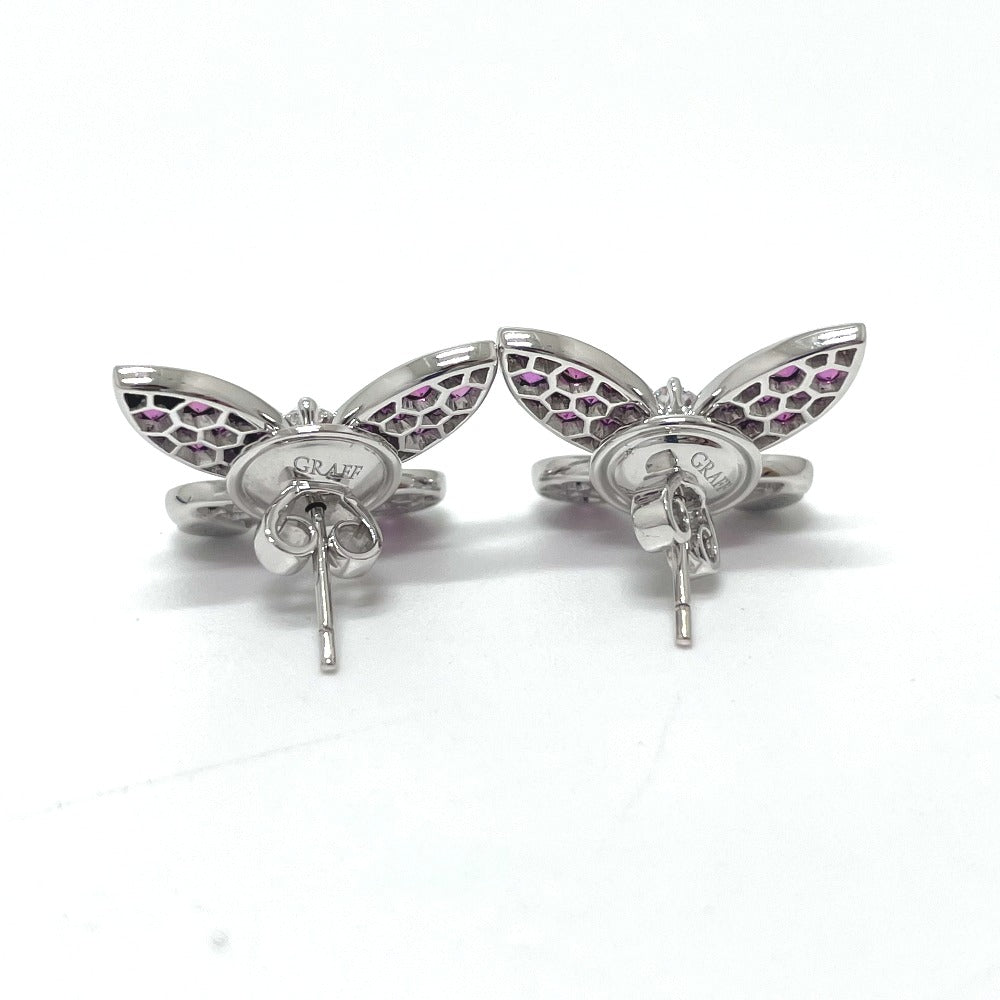 GRAFF Pierce K18WG Silver Pave butterfly marquise diamond pink sapphire Women Used Authentic