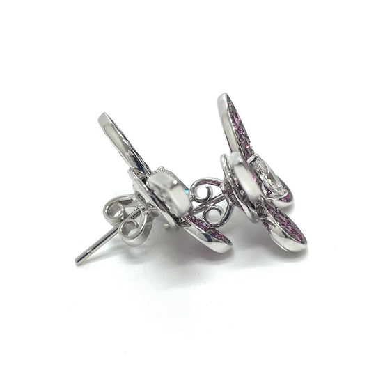 GRAFF Pierce K18WG Silver Pave butterfly marquise diamond pink sapphire Women Used Authentic