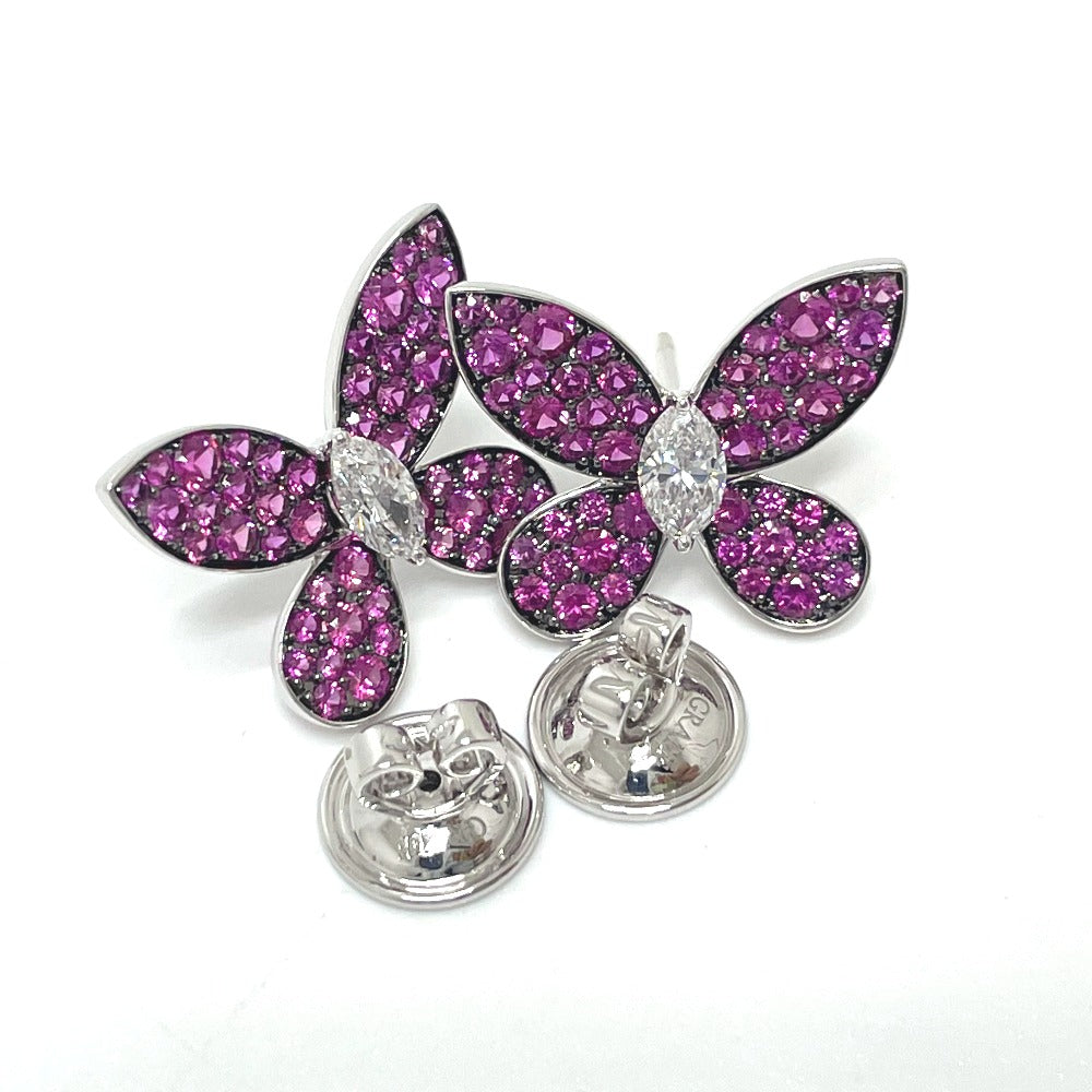 GRAFF Pierce K18WG Silver Pave butterfly marquise diamond pink sapphire Women Used Authentic