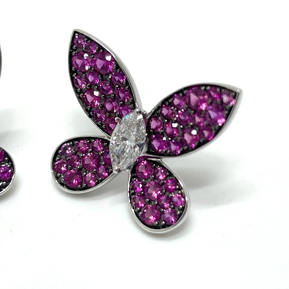 GRAFF Pierce K18WG Silver Pave butterfly marquise diamond pink sapphire Women Used Authentic