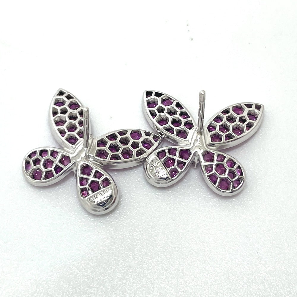 GRAFF Pierce K18WG Silver Pave butterfly marquise diamond pink sapphire Women Used Authentic