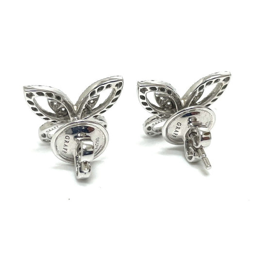 GRAFF Pierce RGE1574 K18WG Silver Butterfly silhouette Mini Diamond Women Used Authentic
