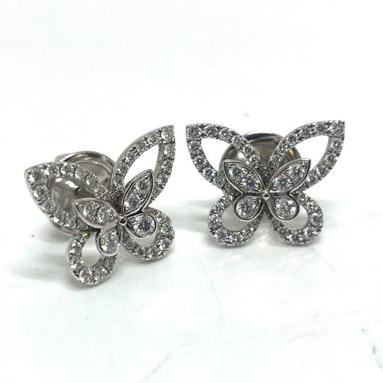 GRAFF Pierce RGE1574 K18WG Silver Butterfly silhouette Mini Diamond Women Used Authentic
