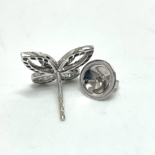 GRAFF Pierce RGE1574 K18WG Silver Butterfly silhouette Mini Diamond Women Used Authentic