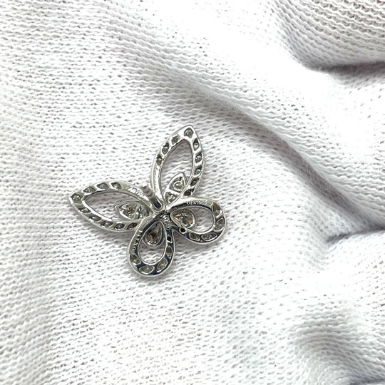 GRAFF Pierce RGE1574 K18WG Silver Butterfly silhouette Mini Diamond Women Used Authentic