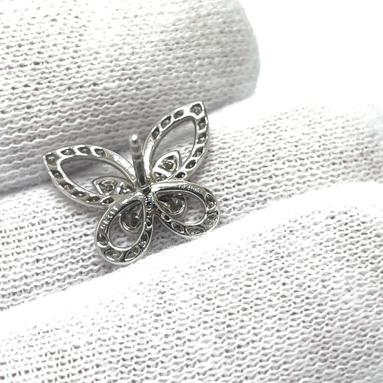 GRAFF Pierce RGE1574 K18WG Silver Butterfly silhouette Mini Diamond Women Used Authentic