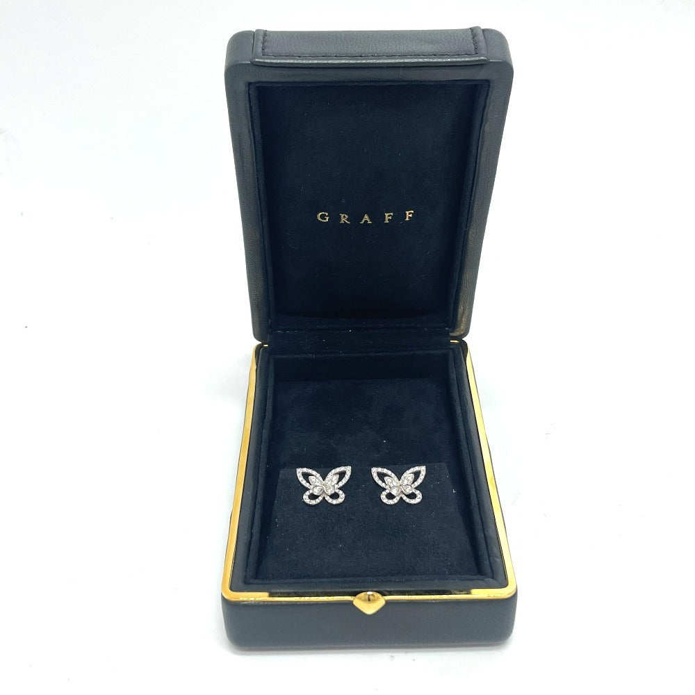 GRAFF Pierce RGE1574 K18WG Silver Butterfly silhouette Mini Diamond Women Used Authentic