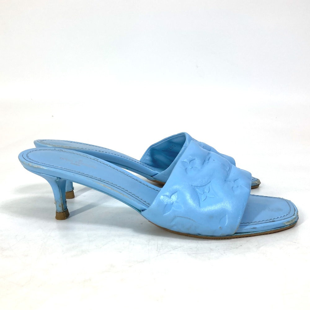 LOUIS VUITTON Mule leather blue Revival line Monogram 37