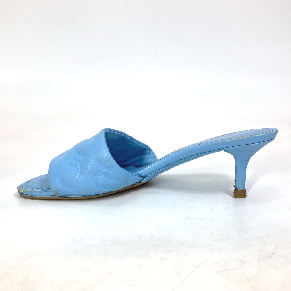 LOUIS VUITTON Mule leather blue Revival line Monogram 37