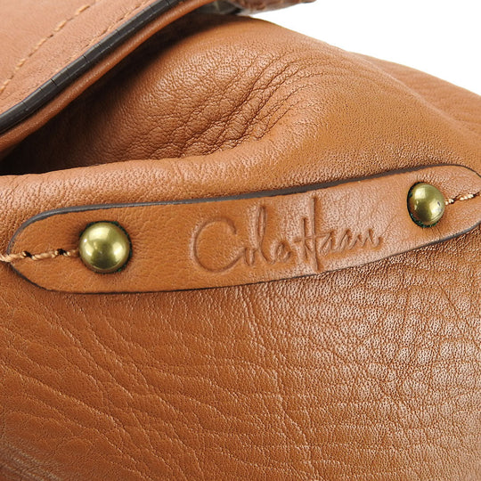 COLE HAAN Handbag leather Brown Women Used Authentic