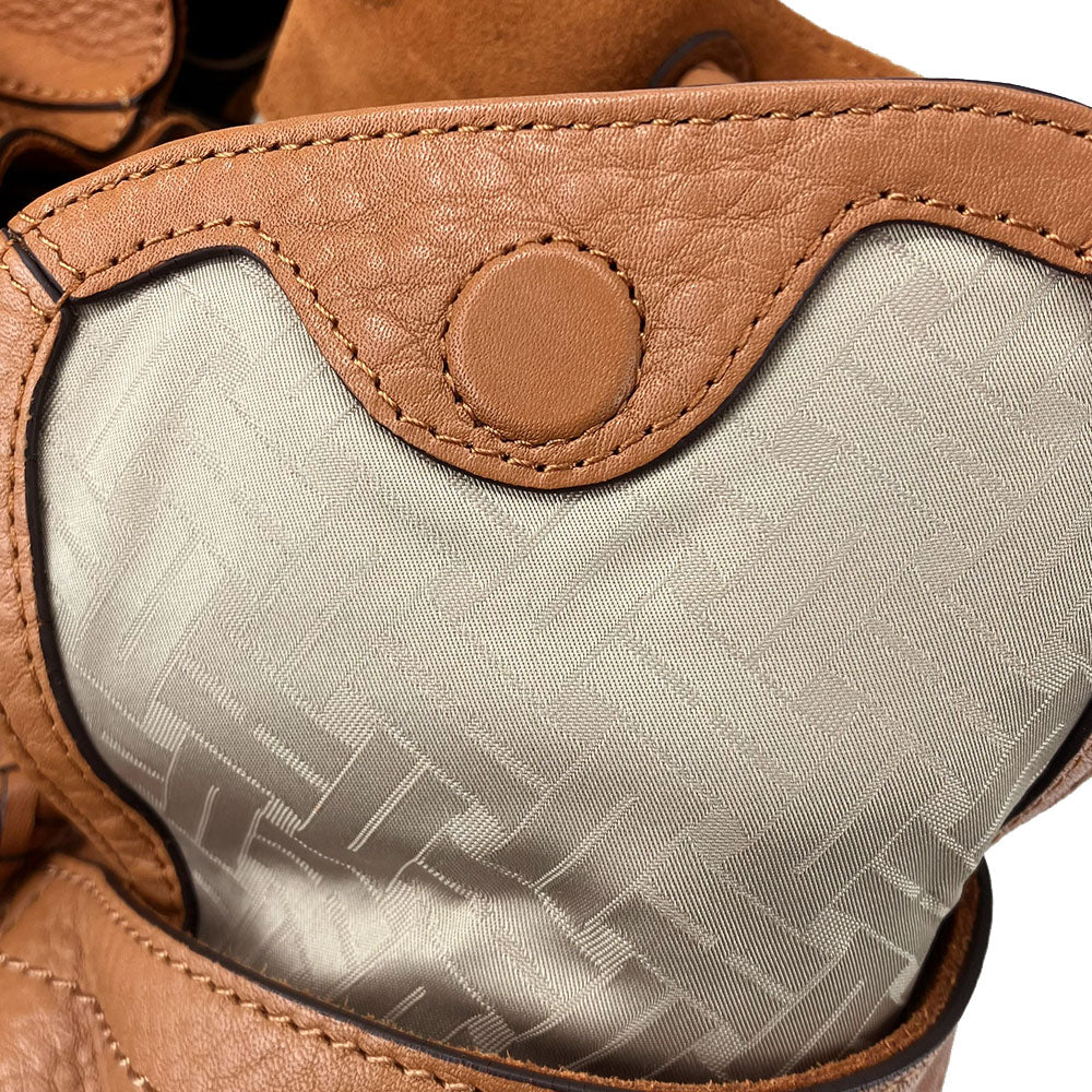 COLE HAAN Handbag leather Brown Women Used Authentic