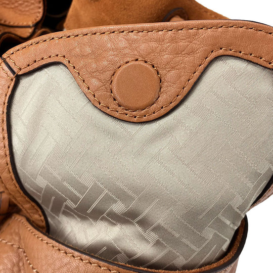 COLE HAAN Handbag leather Brown Women Used Authentic