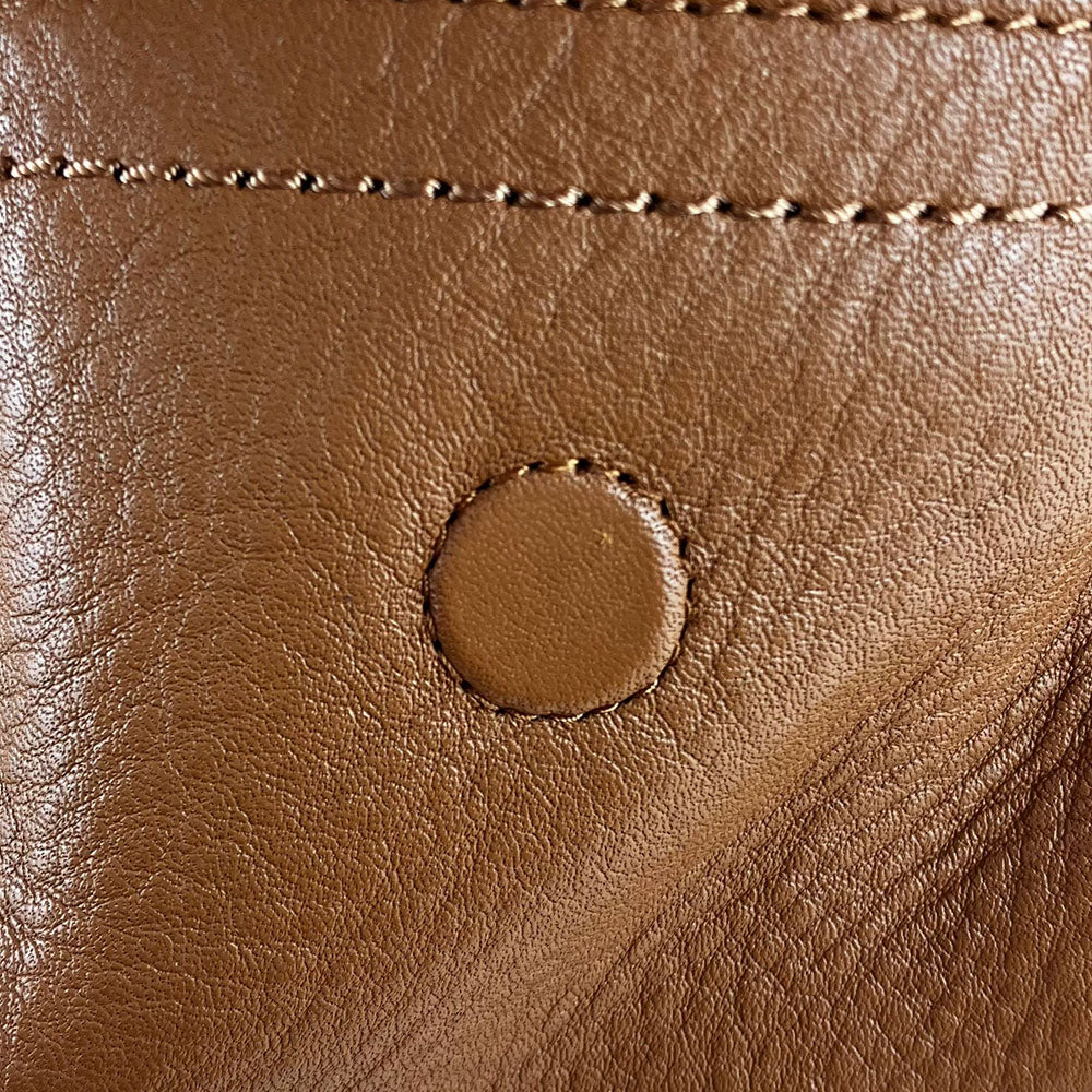 COLE HAAN Handbag leather Brown Women Used Authentic