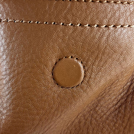 COLE HAAN Handbag leather Brown Women Used Authentic