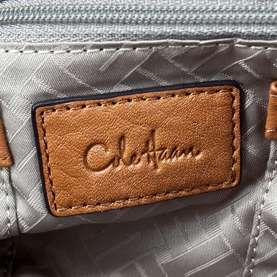 COLE HAAN Handbag leather Brown Women Used Authentic