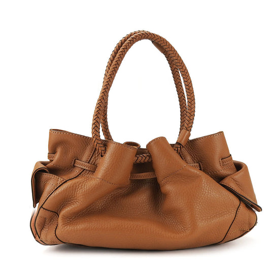 COLE HAAN Handbag leather Brown Women Used Authentic