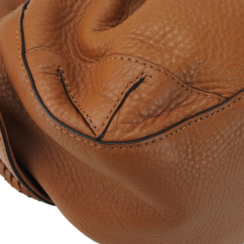 COLE HAAN Handbag leather Brown Women Used Authentic