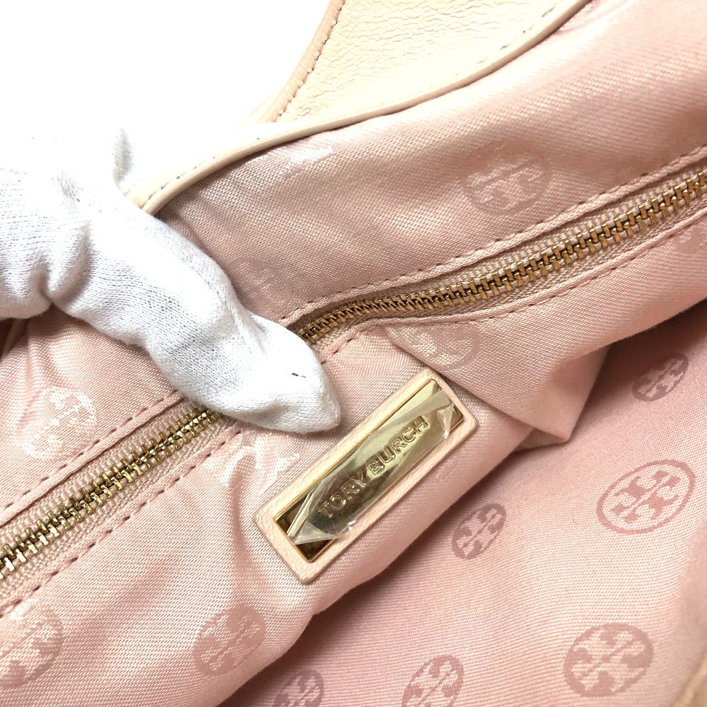 Tory Burch Tote Bag leather pink Chain bag logo embossed quilt stitch