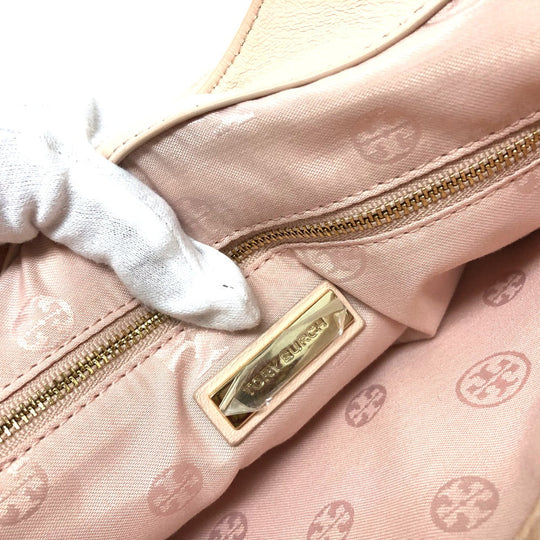 Tory Burch Tote Bag leather pink Chain bag logo embossed quilt stitch