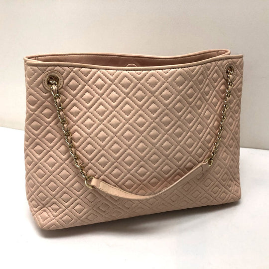 Tory Burch Tote Bag leather pink Chain bag logo embossed quilt stitch